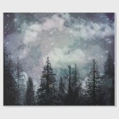 Bewolkt Winterdennenbos Cadeaupapier (Vlak)