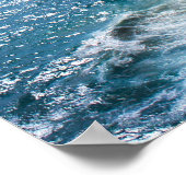 Bewolkt Zomer Zeegezicht met Cliff Poster (Hoek)