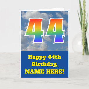Bewolkte blauwe hemel, regenboogpatroon "44" Verja Kaart