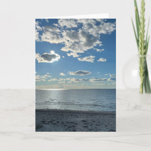 Bewolkte Blauwe Lucht Lege Strand Kaart