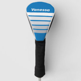 Bewolkte Blauwe Lucht Over Strepen met Naam Golfheadcover