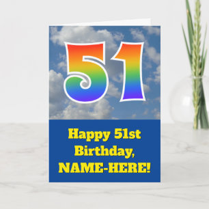 Bewolkte Blauwe Lucht, Regenboog Patroon "51" Verj Kaart