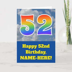 Bewolkte Blauwe Lucht, Regenboog Patroon "52" Verj Kaart
