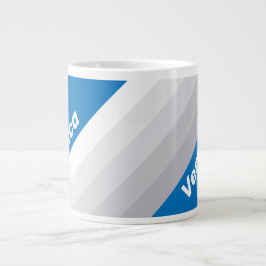 Bewolkte Blauwe Lucht Strepen met Naam Grote Koffiekop