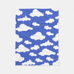 Bewolkte Blauwe Lucht Witte Wolken Droomachtige Be Fleece Deken