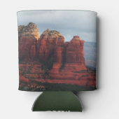 Bewolkte Coffee Pot Rock in Sedona Arizona Blikjeskoeler (Achterkant)