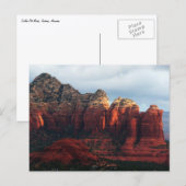 Bewolkte Coffee Pot Rock in Sedona Arizona Briefkaart (Voorkant / Achterkant)
