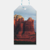 Bewolkte Coffee Pot Rock in Sedona Arizona Cadeaulabel (Voorkant)