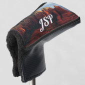 Bewolkte Coffee Pot Rock in Sedona Arizona Golfheadcover (3/4 voorkant)