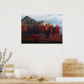 Bewolkte Coffee Pot Rock in Sedona Arizona Poster (Keuken)
