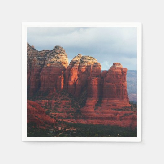 Bewolkte Coffee Pot Rock in Sedona Arizona Servetten (Voorkant)