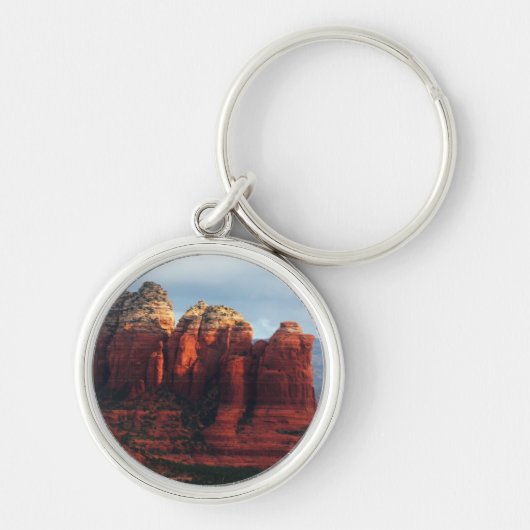 Bewolkte Coffee Pot Rock in Sedona Arizona Sleutelhanger (Voorkant)
