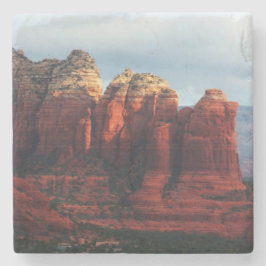 Bewolkte Coffee Pot Rock in Sedona Arizona Stenen Onderzetter