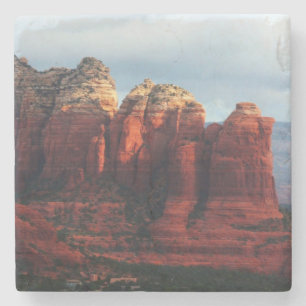 Bewolkte Coffee Pot Rock in Sedona Arizona Stenen Onderzetter