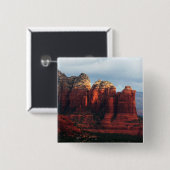 Bewolkte Coffee Pot Rock in Sedona Arizona Vierkante Button 5,1 Cm (Voorkant /achterkant)