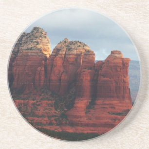 Bewolkte Coffee Pot Rock in Sedona Arizona Zandsteen Onderzetter