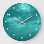 Bewolkte cyaan blauwe lucht grote klok (Voorkant)