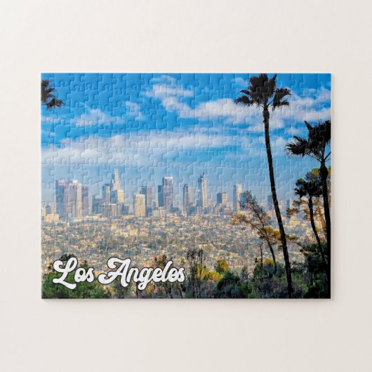Bewolkte dag boven Los Angeles, Californië Legpuzzel (Horizontaal)