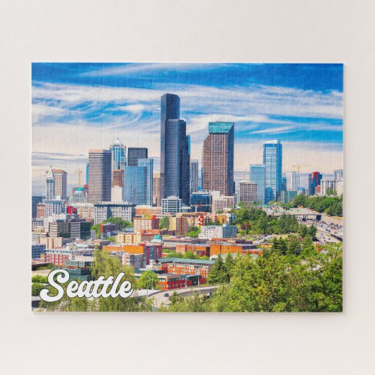 Bewolkte dag in Seattle, Washington, Verenigde Sta Legpuzzel (Horizontaal)