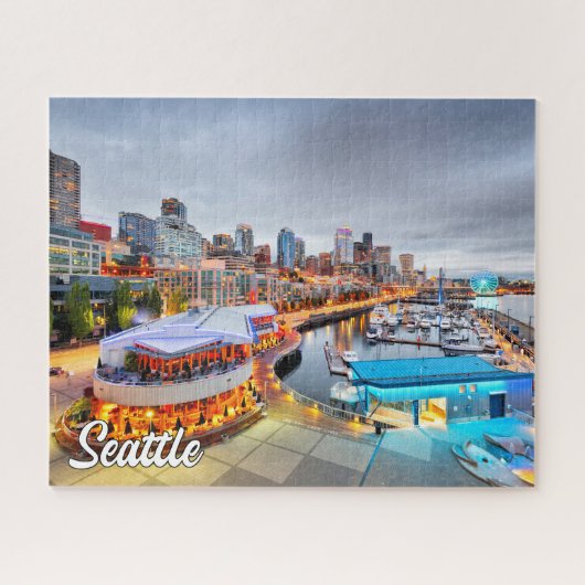 Bewolkte dag in Seattle, Washington, Verenigde Sta Legpuzzel (Horizontaal)
