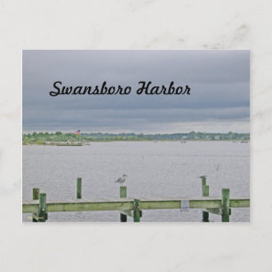 Bewolkte dag op Swansboro Harbor Briefkaart