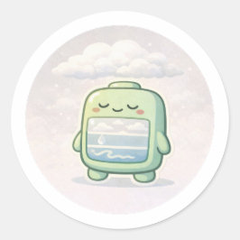 Bewolkte-dagmodus Ronde Sticker