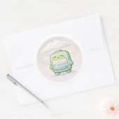 Bewolkte-dagmodus Ronde Sticker (Envelop)