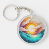 Bewolkte eclips Acryl Sleutelhanger (Voorkant)