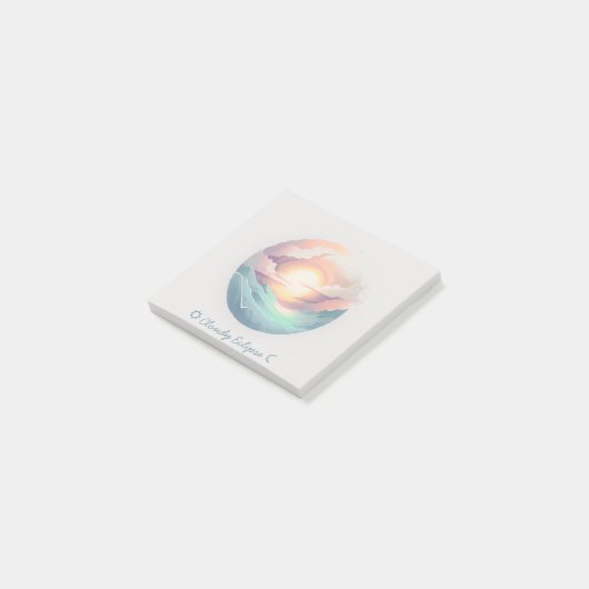 Bewolkte Eclipse Logo Notities Post-it® Notes (Schuin)
