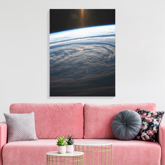 Bewolkte formaties in de Zuid-Indische Oceaan. Canvas Afdruk (Insitu (Woonkamer))