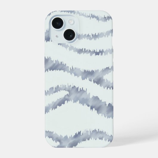 Bewolkte Grijze Zebra Gum Krab Kunst iPhone 15 Case (Achterkant)