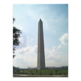 Bewolkte hemel en Washington Monument Foto Afdruk