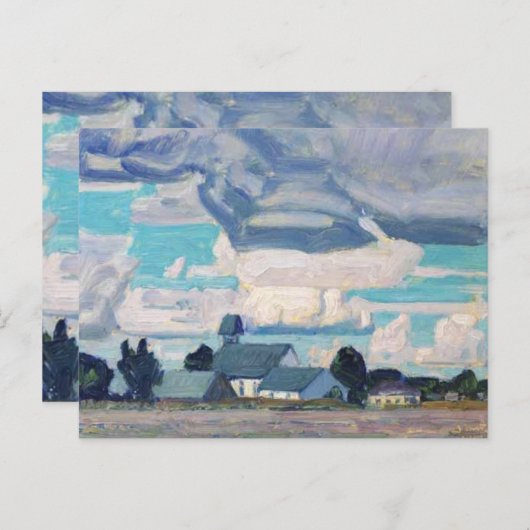 Bewolkte hemel, Thornhill Church, beroemd schilder Briefkaart (Voorkant / Achterkant)