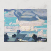 Bewolkte hemel, Thornhill Church, beroemd schilder Briefkaart (Achterkant)