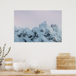 Bewolkte lucht berg zonsondergang poster