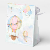 Bewolkte lucht hete luchtballonnen kinderen verjaa bedankdoosjes (Achterkant)