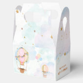 Bewolkte lucht hete luchtballonnen kinderen verjaa bedankdoosjes (Geopend)