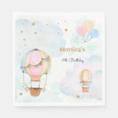 Bewolkte lucht hete luchtballonnen kinderen verjaa servet (Voorkant)