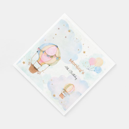 Bewolkte lucht hete luchtballonnen kinderen verjaa servet (Hoek)