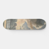 Bewolkte Lucht, Witte Schrift, Rustige Rit Persoonlijk Skateboard (Horizontaal)