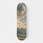 Bewolkte Lucht, Witte Schrift, Rustige Rit Persoonlijk Skateboard (Voorkant)
