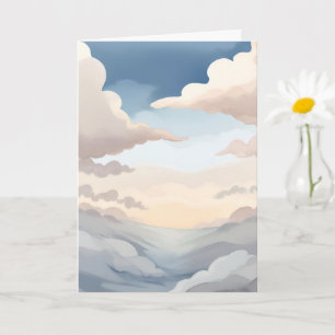 Bewolkte luchten Waterverf lucht blauwe wolken Kaart
