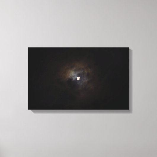 Bewolkte Nachtmaan Canvas Afdruk (Voorkant)