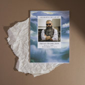 Bewolkte Natuur Waterverf Begrafenisprogramma Kaart