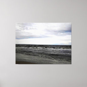Bewolkte Oceaankust Canvas Afdruk