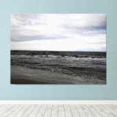 Bewolkte Oceaankust Canvas Afdruk (Insitu (Houten vloer))