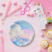 Bewolkte Pastel Lucht 1 Papieren Bordje (Feest)