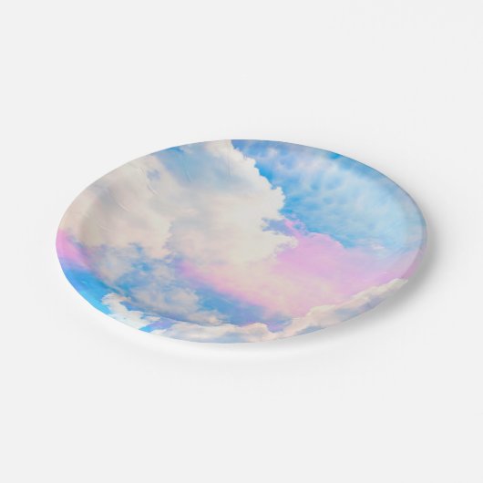 Bewolkte Pastel Lucht 1 Papieren Bordje (Gekanteld)