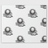 Bewolkte Zon Cadeaupapier (Vlak)