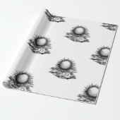 Bewolkte Zon Cadeaupapier (Uitgerold)